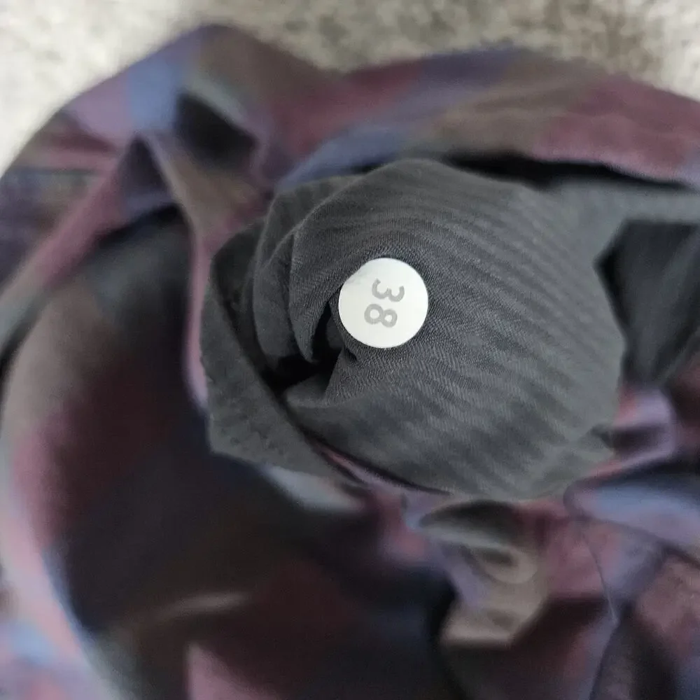 Lululemon Commission Shorts Mens 38 Blue Maroon Plaid Check Stretch‎ 10